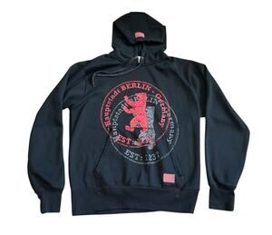 Hauptstadt Berlin Germany Bear Y2K Hooded Sweatshirt Grunge size large